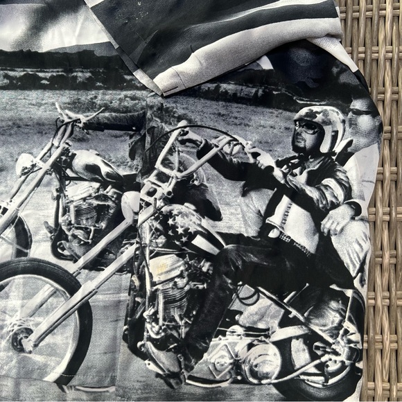VINTAGE Shirt M Fonda Easy Rider American Flag USA Biker Y2K - Picture 4 of 8